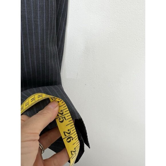 Ermenegildo Zegna Fabric Striped men's sports Jacket blazer grey Sz S/M - Picture 8 of 15